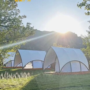 户外野游牧船形奢帐篷酒店高端民宿帐篷露营家庭聚会豪华酒店帐篷