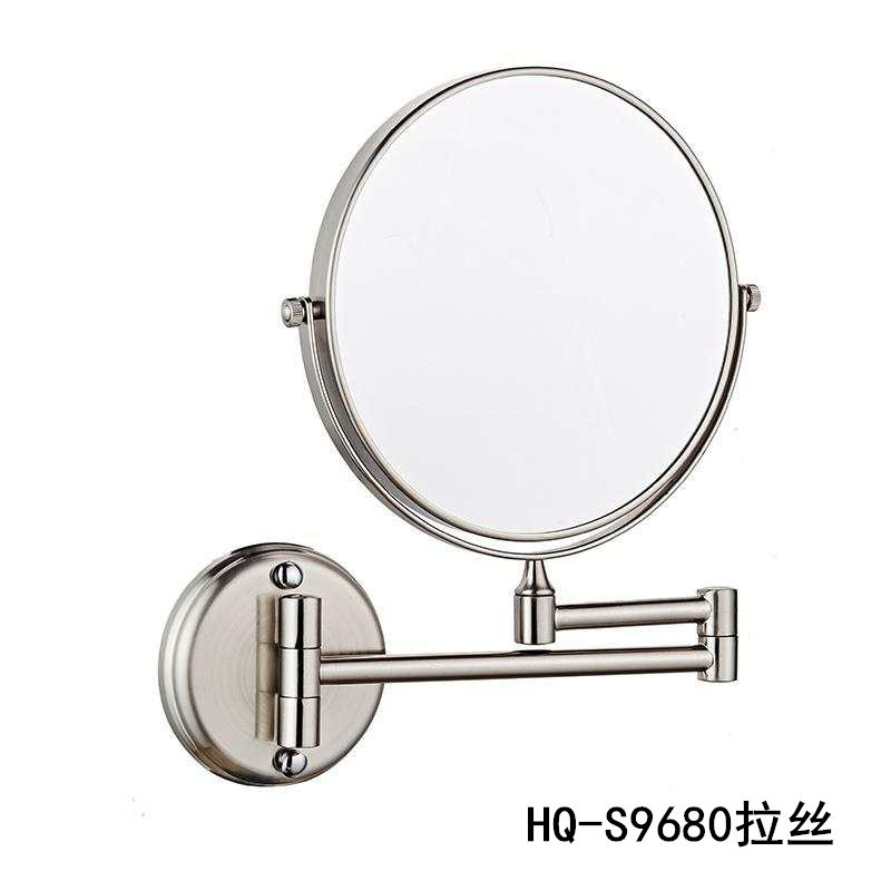 工程酒店双面浴室用挂壁式带led灯伸缩折叠美容镜翻转家装放大镜