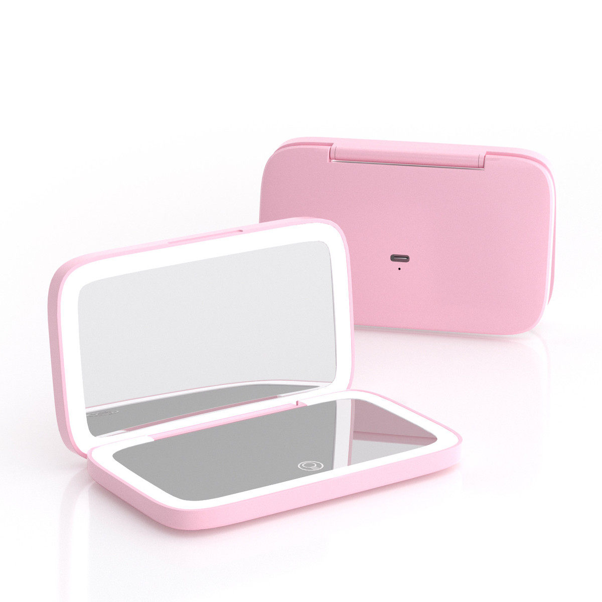 led随身开带灯化妆镜便携5倍放大镜子美容双面补光折叠爆款