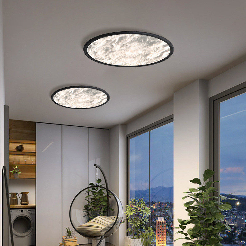 极简云雾过道阳台吸顶灯现代简约2025设计师新款全光谱led护眼灯