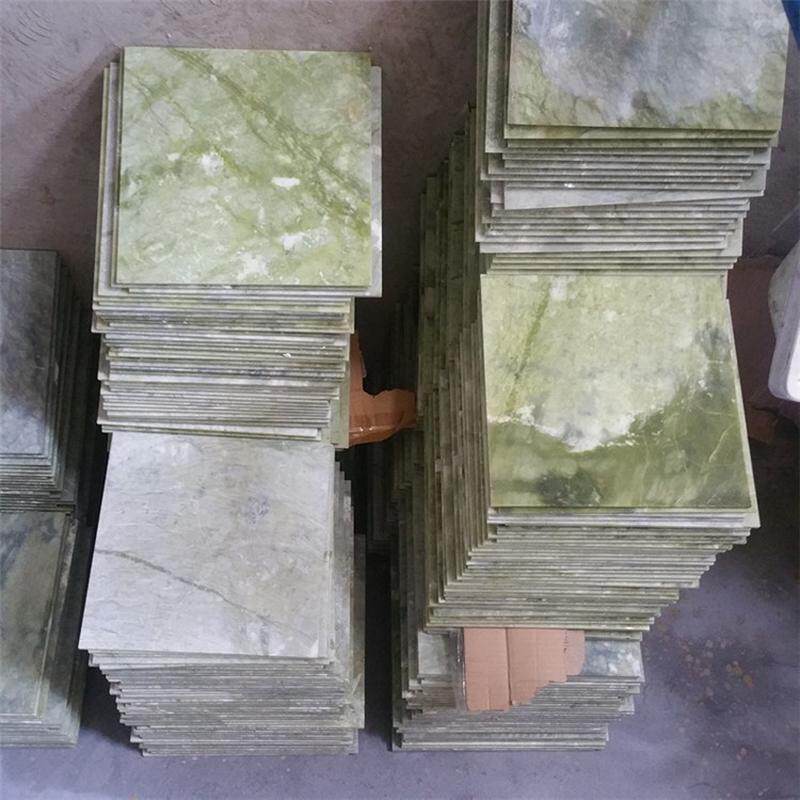 批发各色桑拿石板玉汗蒸房用绿色玉石板玉石片