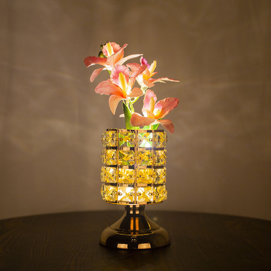 led台灯水晶氛围灯轻奢高级感卧室床头装饰蝴蝶兰小夜灯桌面摆件