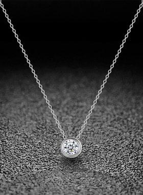 日系简约鼻屎莫桑钻泡泡项链纯银