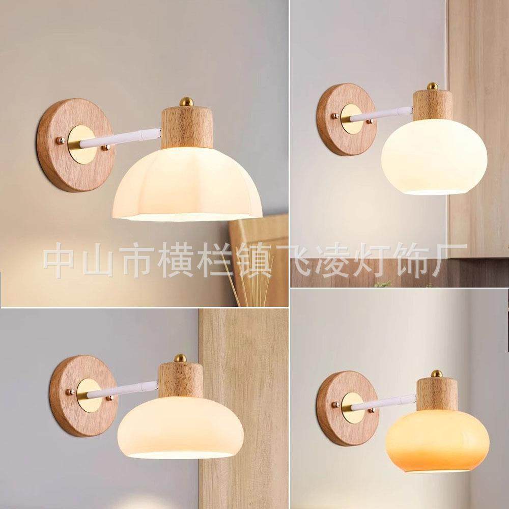 跨境新款北欧原木创意中古风中式卧室床头客厅走廊过道楼梯墙壁灯,3C数码配件,USB灯,淘宝优惠券,粉丝福利购,淘宝优惠卷
