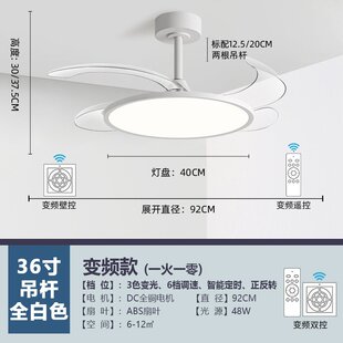 2026新款吊扇灯客厅餐厅卧室房间一体带电风扇中山灯具隐形风扇灯
