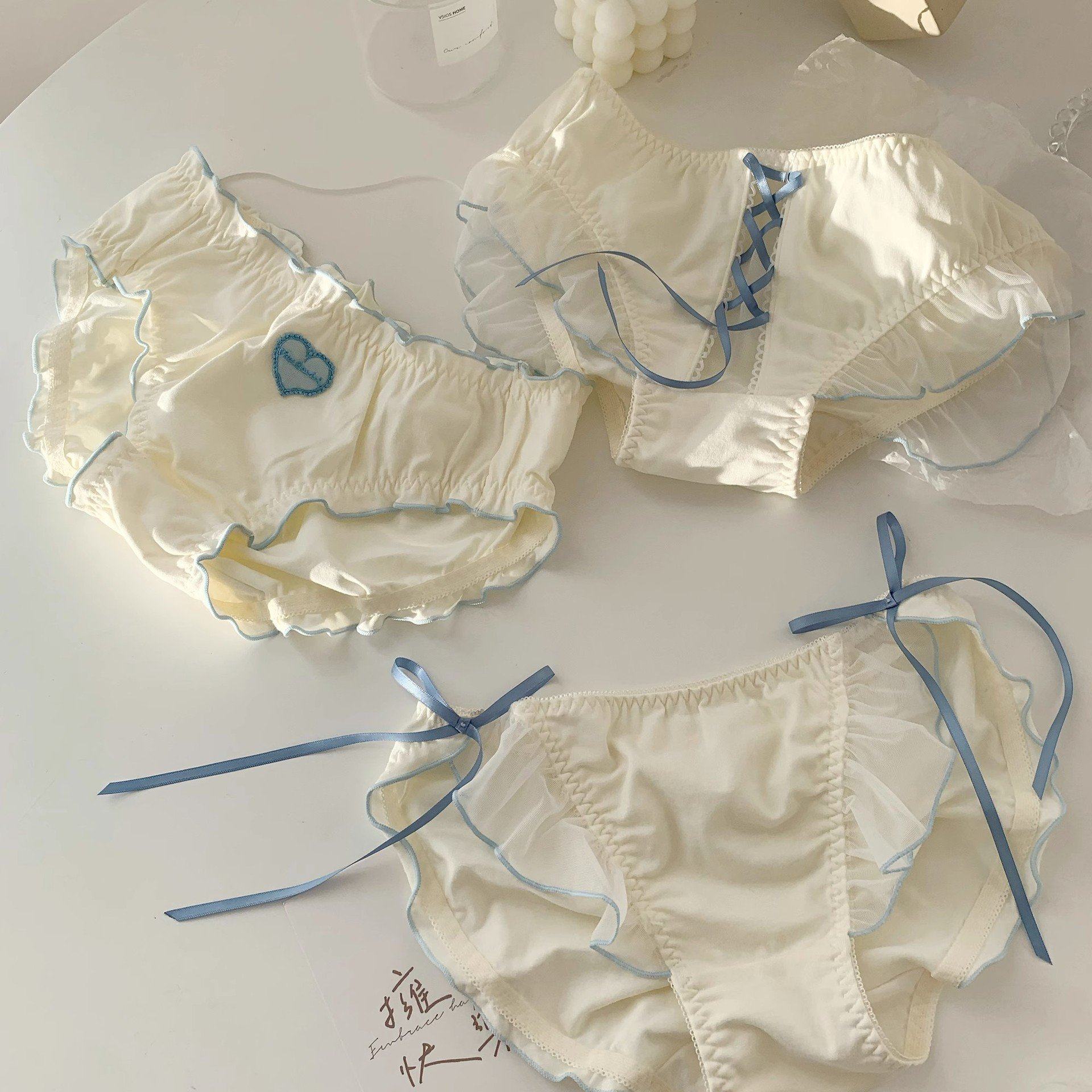 七夕情人节两件装纯欲情侣内裤一男一女纯棉系带日系甜美三角短裤,女士内衣/男士内衣/家居服,女三角裤,淘宝优惠券,粉丝福利购,淘宝优惠卷