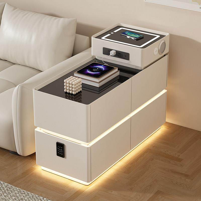 沙发智能侧边柜客厅橙色30cm新款隔断边几多功能置物柜轻奢高级感,住宅家具,可移动边柜,淘宝优惠券,粉丝福利购,淘宝优惠卷