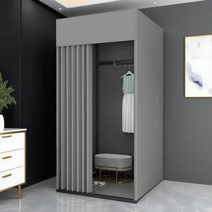 商场临时移动试衣间服装店落地可携式可折叠简易更衣室展示架门帘