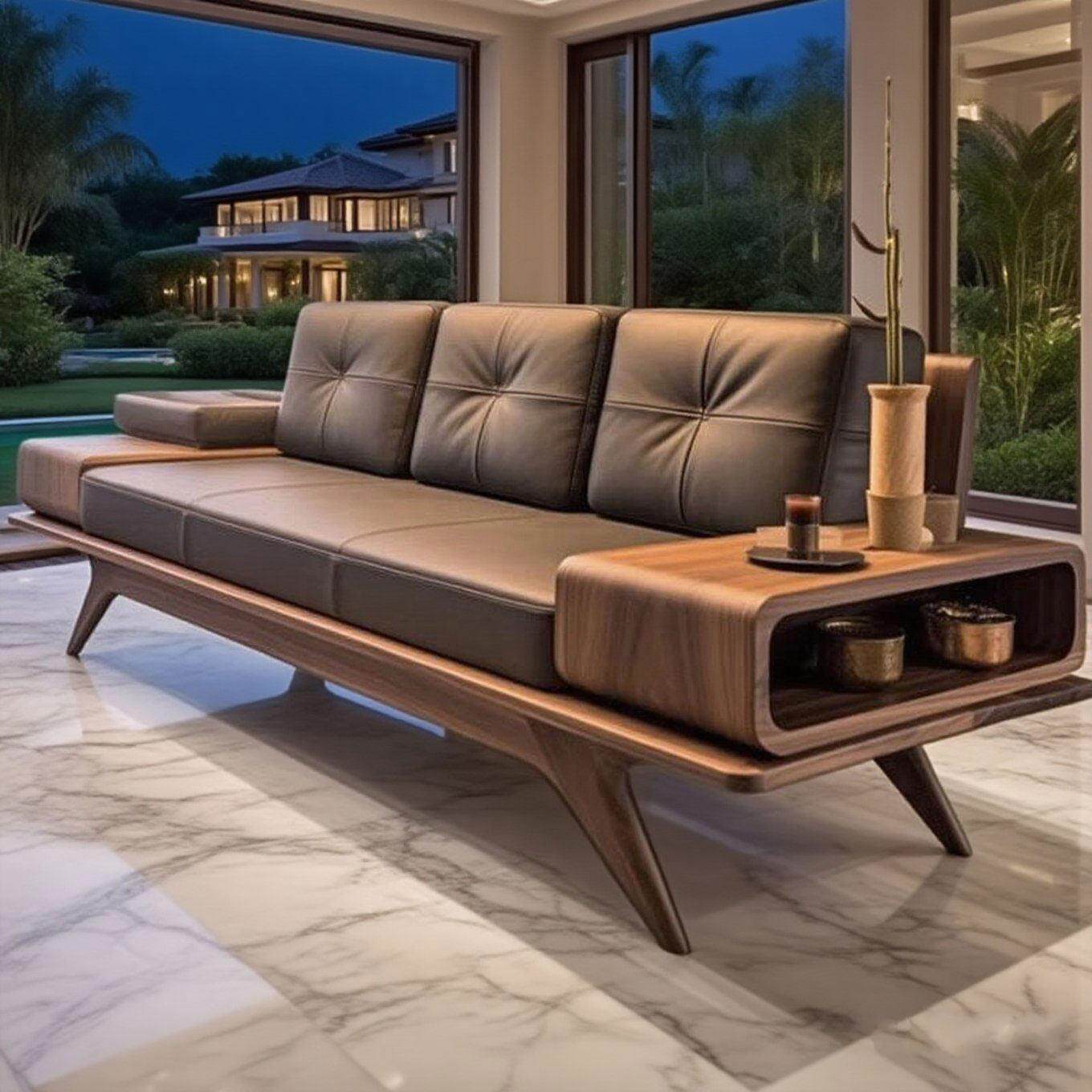 新中式高端实木沙发组合家用客厅民宿别墅办公室黑胡桃白蜡木家俱