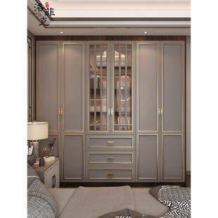 新中式实木大衣柜卧室家用覆古轻奢玻璃门现代中式高端衣帽间柜子