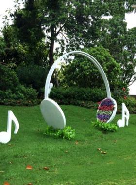 户外别墅庭院金属音乐主题摆件创意雕塑园林景观铁艺音符装饰摆设