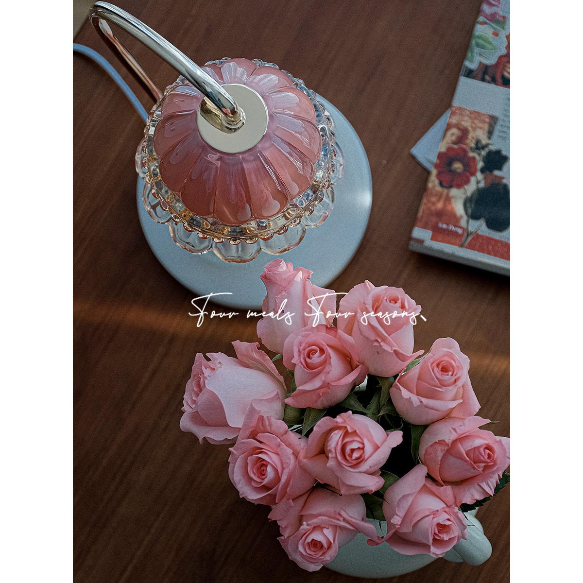 《柔雾之城》粉色铃兰香薰蜡烛大理石融蜡灯可调控床头融烛香氛灯