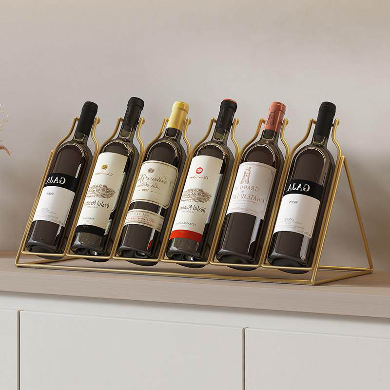高端创意红酒架金属斜放摆件简约客厅酒柜酒吧桌面葡萄酒展示架子