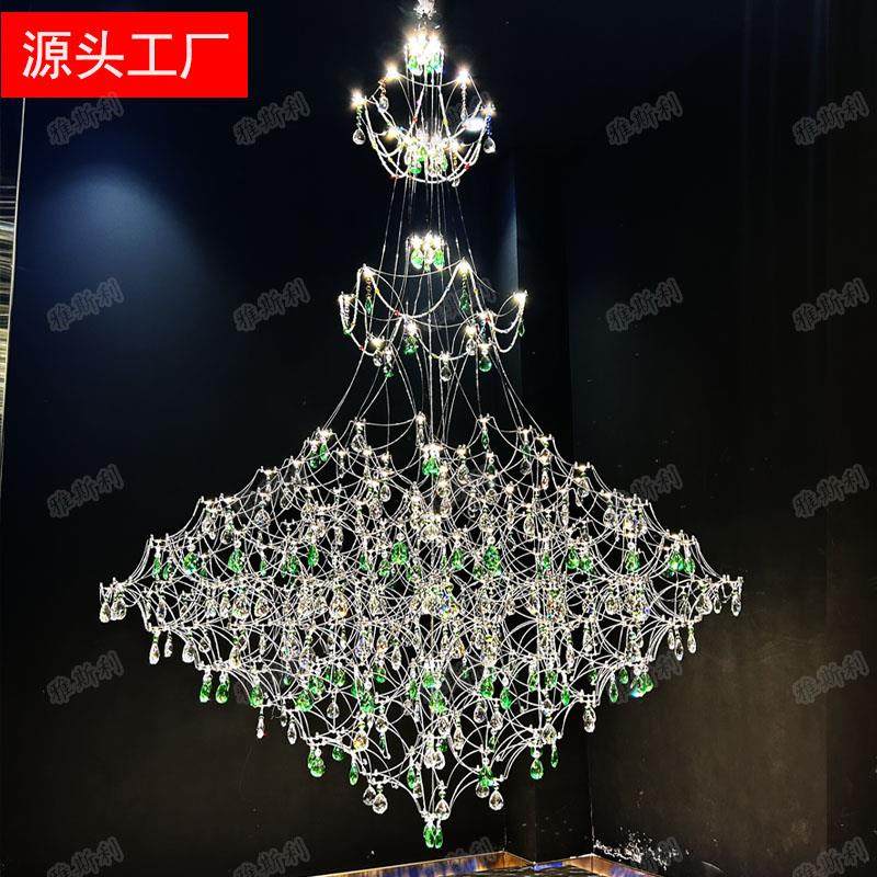 复式楼大吊灯loft楼梯灯轻奢别墅挑空跃层客厅大堂婚纱店展厅吊灯