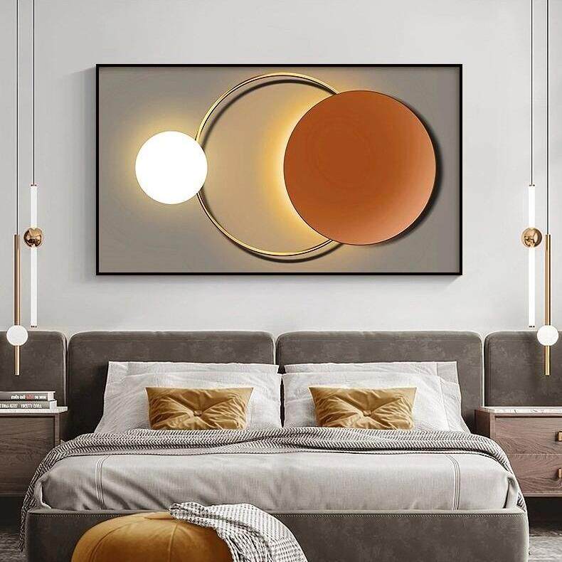 卧室装饰画 画 现代简约床头挂画 画主卧房间背景墙挂画 画 轻奢