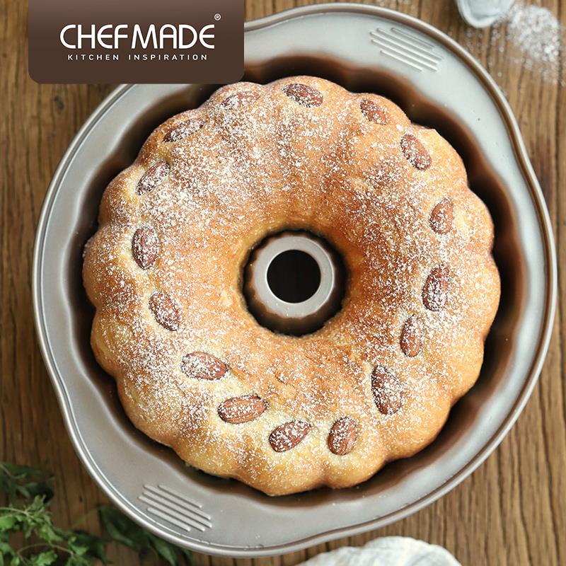 学厨 金色10寸咕咕霍夫模不粘南瓜形蛋糕模家用烘焙模具烤箱用