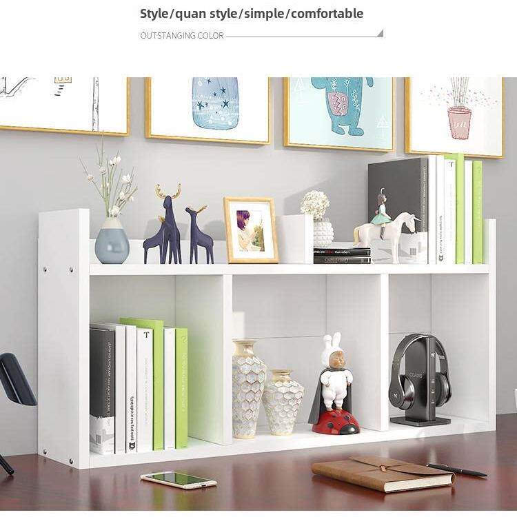 简易实木生态板书架桌面收纳柜多层儿童厨房桌子杂物收纳阳台客厅
