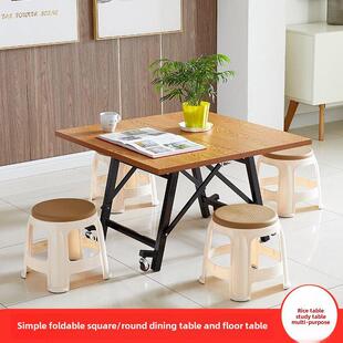 折叠桌餐桌家用小户型圆桌方桌饭桌可折叠简易地桌正方形吃饭桌子