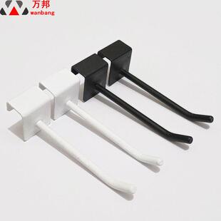 超市货架挂钩横杆饰品展示架黑白银方管挂钩零食货架挂勾手机配件