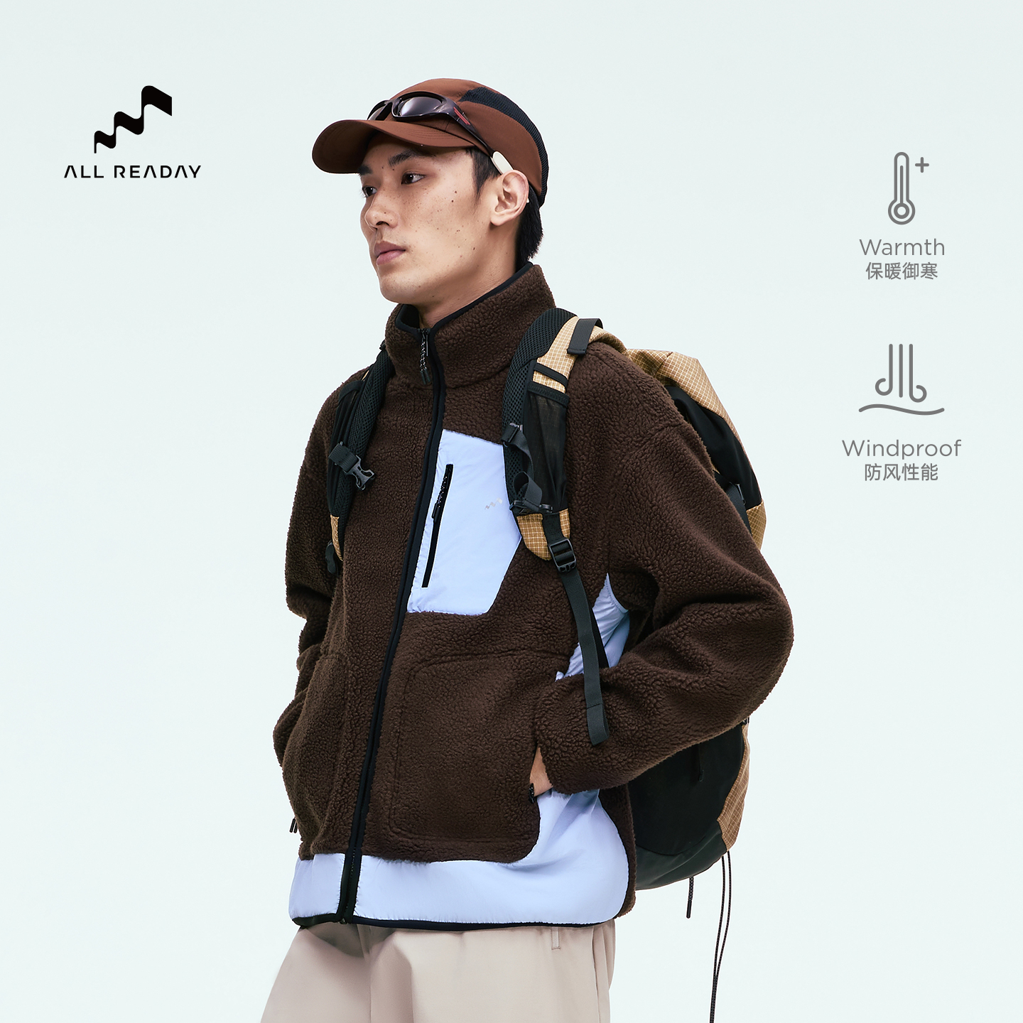 新奇天加厚男款羊羔绒摇粒绒外套