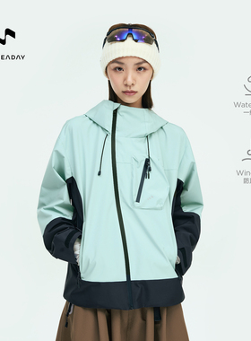 ALLREADAY新奇天 冲锋衣女款单层一日徒步户外登山服2025新款