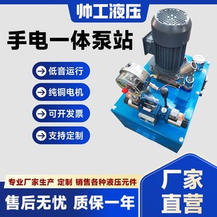 手动电动液压站液压系统总成小型电磁双向油压机手电一体式液压泵