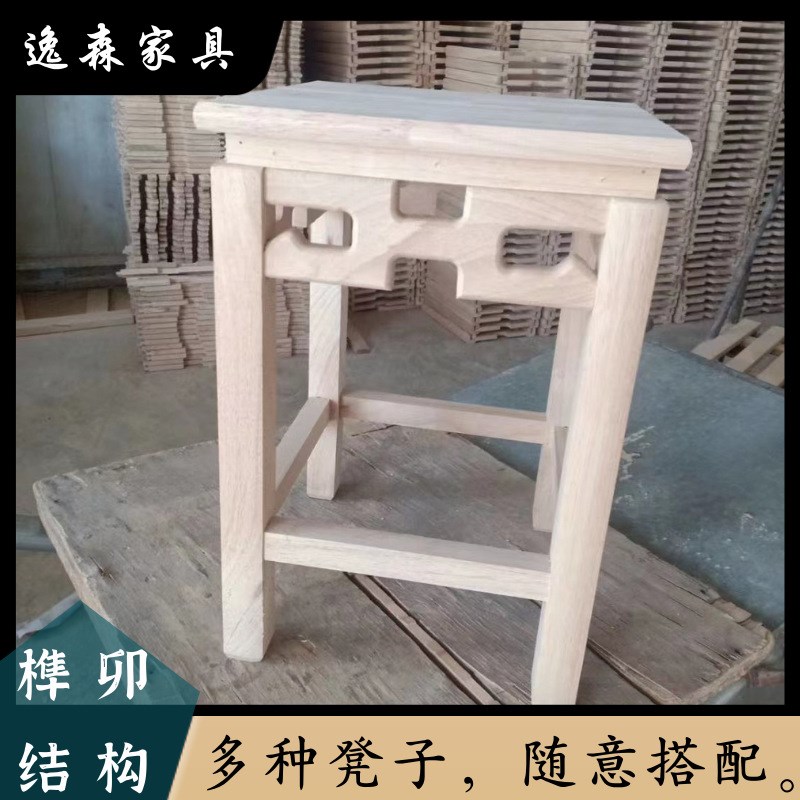 新中式实木仿古国学桌幼儿园学习桌椅培训补习桌学生课桌凳