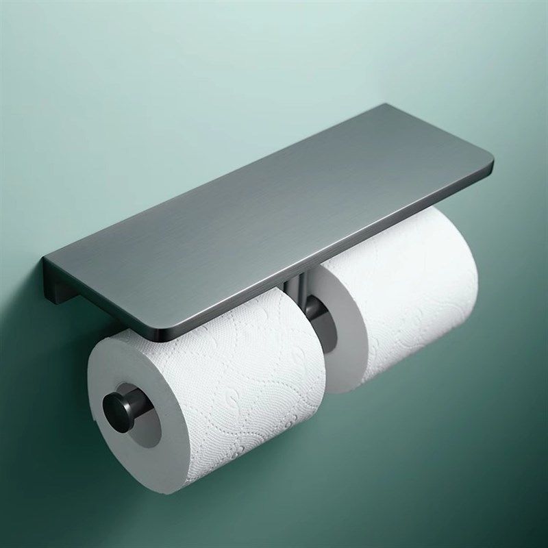 轻奢合金加厚纸巾架家用厕所壁挂卷纸架酒店卫生间厕纸架免打孔