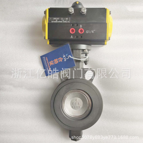 气动高性能双偏心蝶阀D672F不锈钢对夹双向承压四氟可更换座优惠