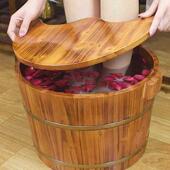 脚香杉木木泡脚木桶家盆用实足浴洗脚按摩木洗盆保温木质桶827泡