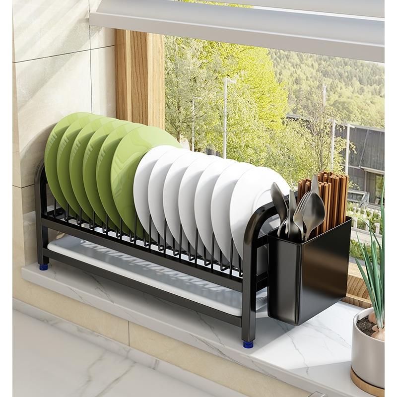 厨房碗碟收纳沥水架碗筷水槽水池上窗台台面多功能碗盘置物架