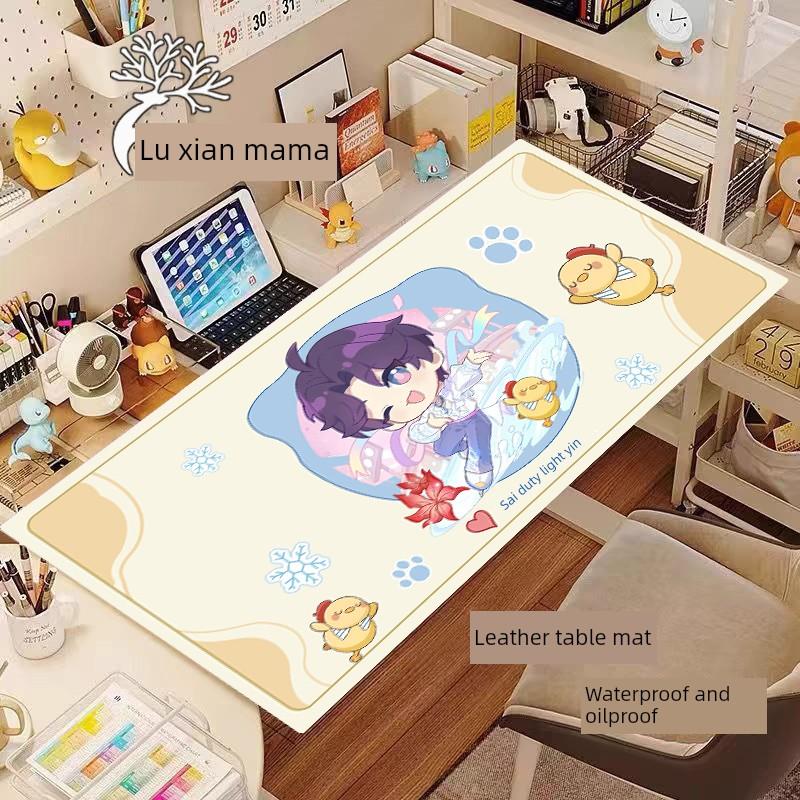 爱与空间桌垫防水皮革学生学习桌垫儿童写作台面保护垫可爱卡通