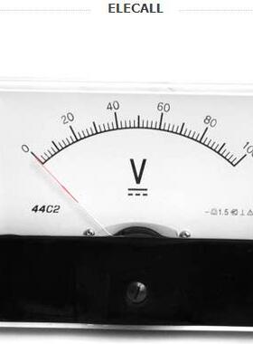 伊莱科44C2指针式直流电压表伏特表44C2-V机械表头1~600V电表