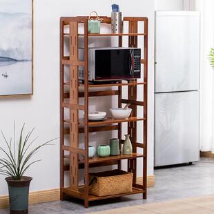 楠竹厨房置物架落地多层省空间电饭锅菜炊具收纳整理烤箱微波炉架