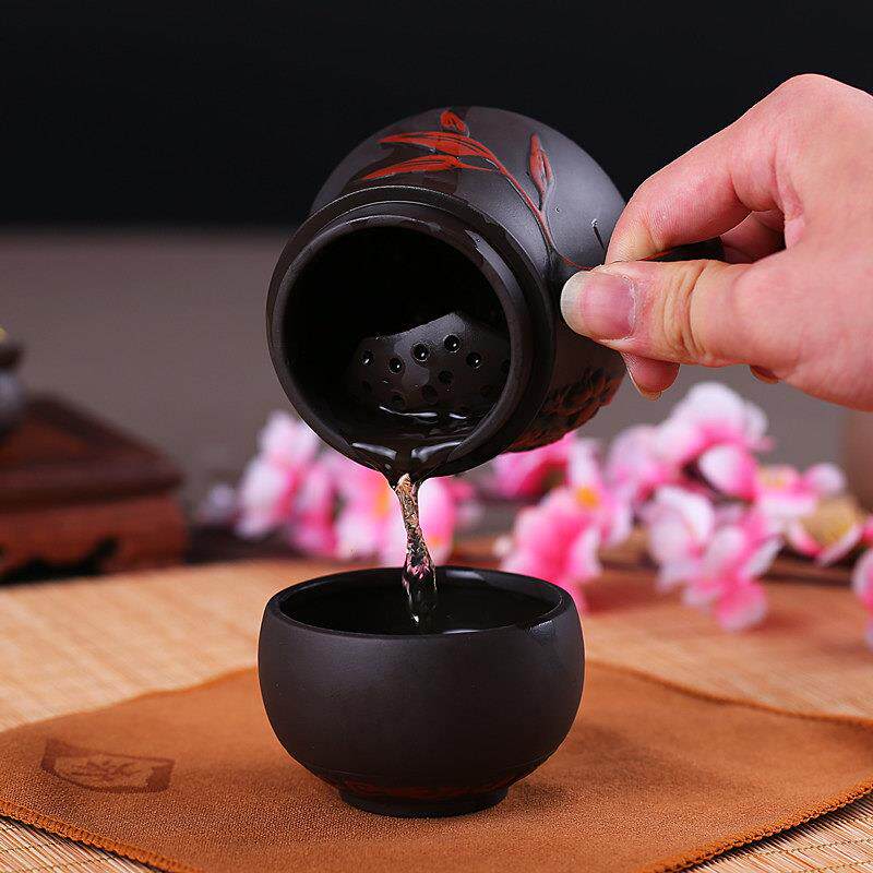 紫砂杯快洗杯一壶一杯滤茶杯一人功夫茶具陶瓷五福盖杯饮茶杯