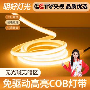 220v灯带LED灯条cob客厅吊顶超亮线形灯卧室床头自粘暖光气氛灯