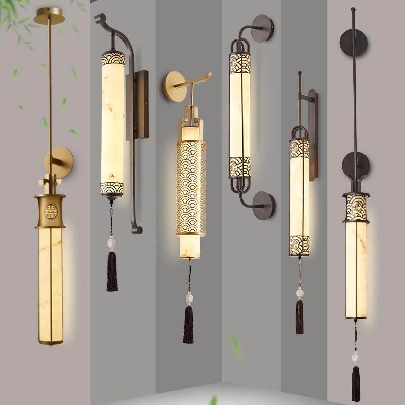 新中式云石壁灯设计师卧室2024新款酒店过道灯客厅电视背景墙壁灯,家装灯饰光源,壁灯,淘宝优惠券,粉丝福利购,淘宝优惠卷