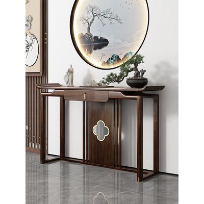 新中式玄关桌乌金木条案客厅入户门靠墙供桌案几玄关台实木玄关柜