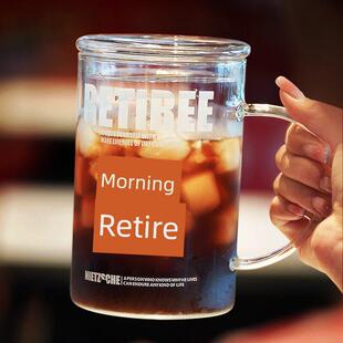 1000ml大容量早退休规模带盖玻璃饮水杯