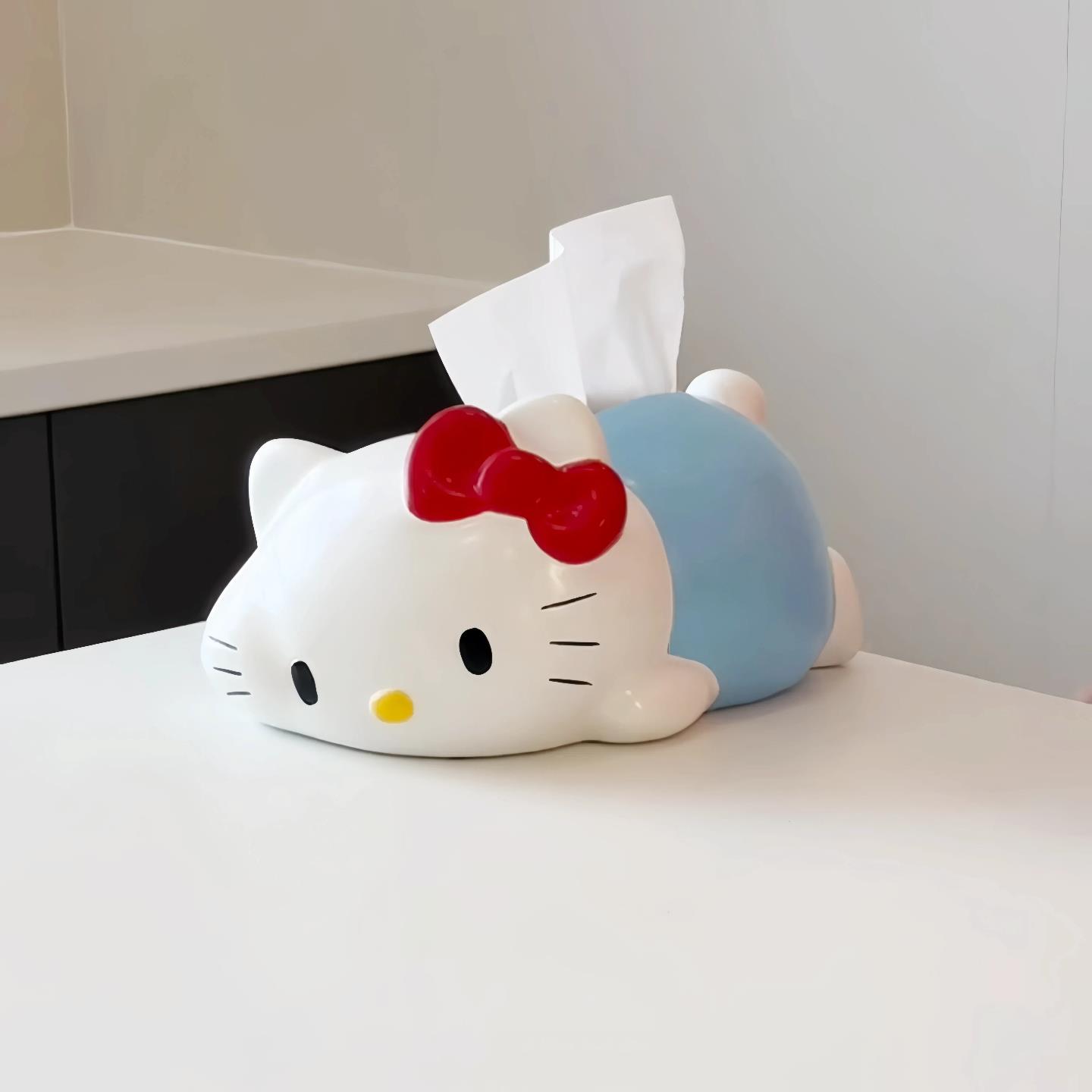 哈喽kitty纸巾盒客厅可爱卫生纸盒桌面餐巾纸盒家用茶几摆件创意