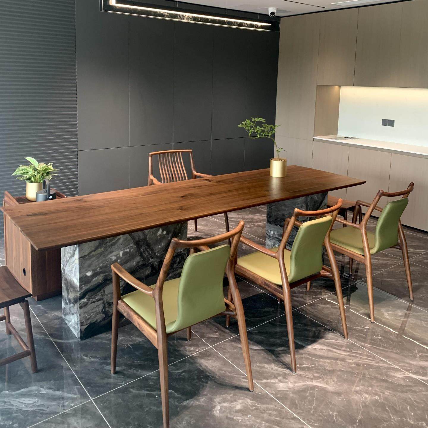 新中式北美黑胡桃木茶桌椅组合现代高级实木茶台茶室家用办公室