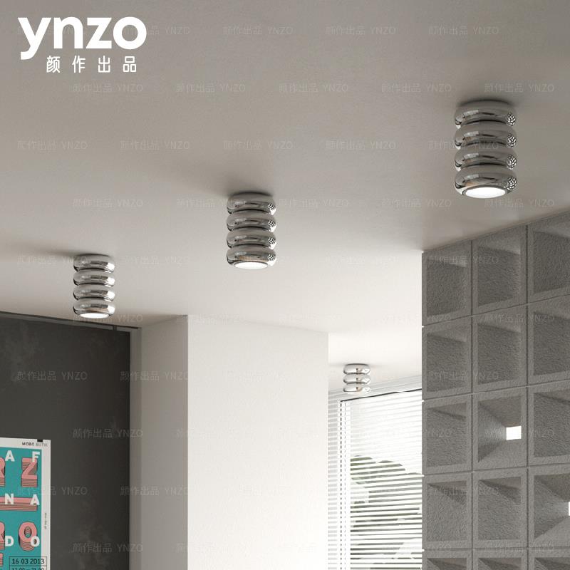 明装筒灯北欧简约无主灯客厅背景墙走廊灯包豪斯吸顶式天花灯led