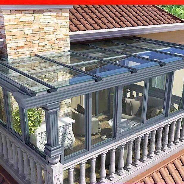 铝合金钢结构阳光房露台封阳台订制别墅室内外花园楼顶天井玻璃房