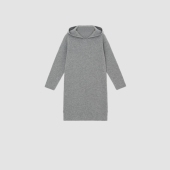 连衣裙FWXGJC022 二米专享 微绒感羊毛叠穿廓形连帽长款