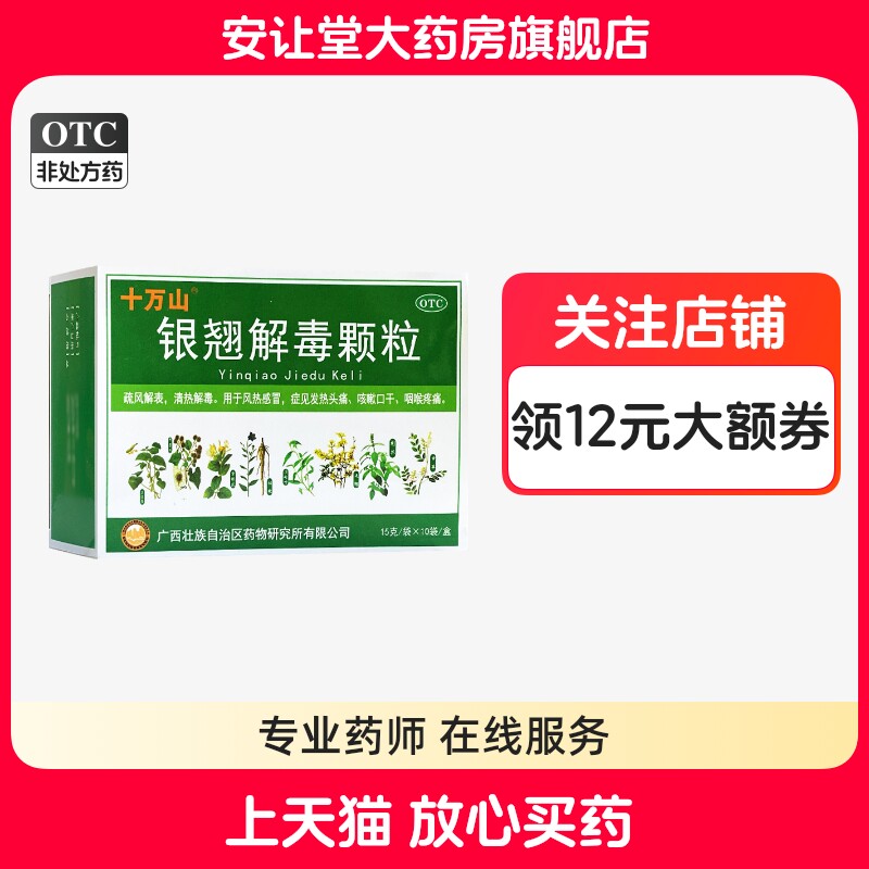 【十万山】银翘解毒颗粒15g*10袋/盒