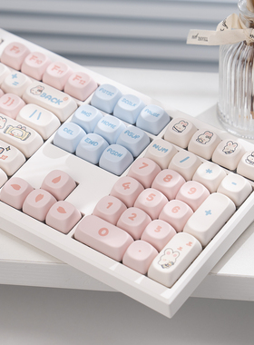漫步猫Z108无线蓝牙有线机械键盘女生办公可爱麻将音静音108键RGB