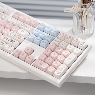 漫步猫Z108无线蓝牙有线机械键盘女生办公可爱麻将音静音108键