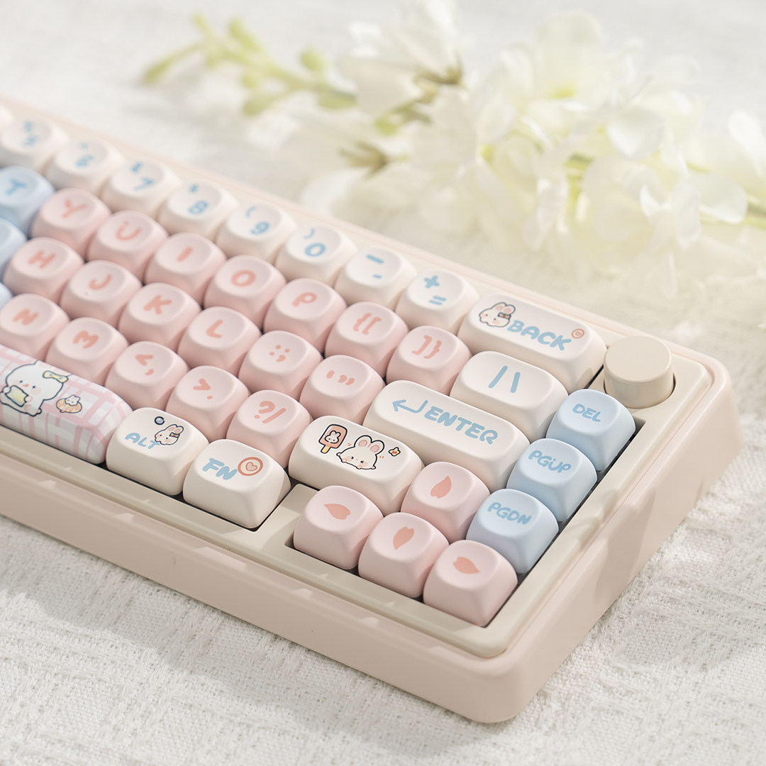 MOA奶糖兔子键帽PBT热升华女生可爱适用迈从K99 hi75 x87 68 98等图片