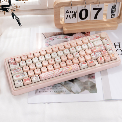 moa高度键帽HelloKitty凯蒂猫主题女生可爱pbt热升华适合机械键盘