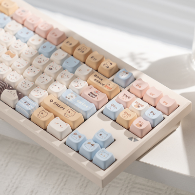 漫步猫M87机械键盘三模RGB无线蓝牙GASKET结构静音麻将音侧刻透光